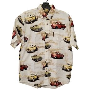 North River Outfitters Men's Old‎ Truck Button Down Short Sleeve Shirt Sz Medium